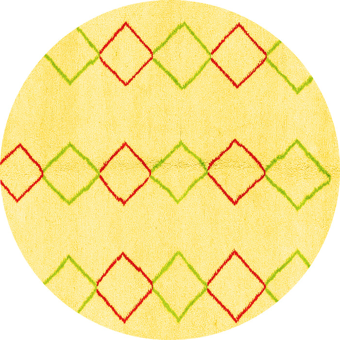 Round Oriental Yellow Modern Rug, abs1812yw