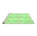 Sideview of Machine Washable Oriental Green Modern Area Rugs, wshabs1812grn