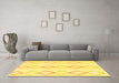 Machine Washable Oriental Yellow Modern Rug in a Living Room, wshabs1812yw