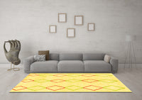 Machine Washable Oriental Yellow Modern Rug, wshabs1812yw