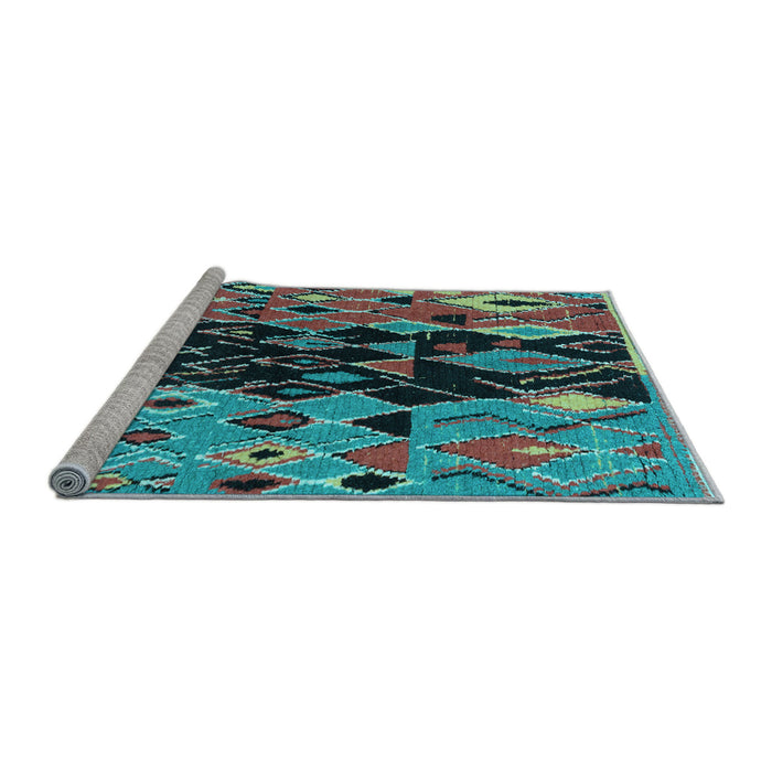 Sideview of Machine Washable Oriental Light Blue Modern Rug, wshabs1813lblu