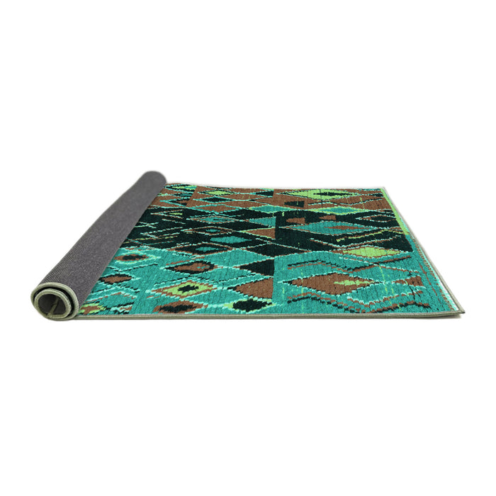 Sideview of Oriental Turquoise Modern Rug, abs1813turq