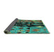 Sideview of Oriental Turquoise Modern Rug, abs1813turq