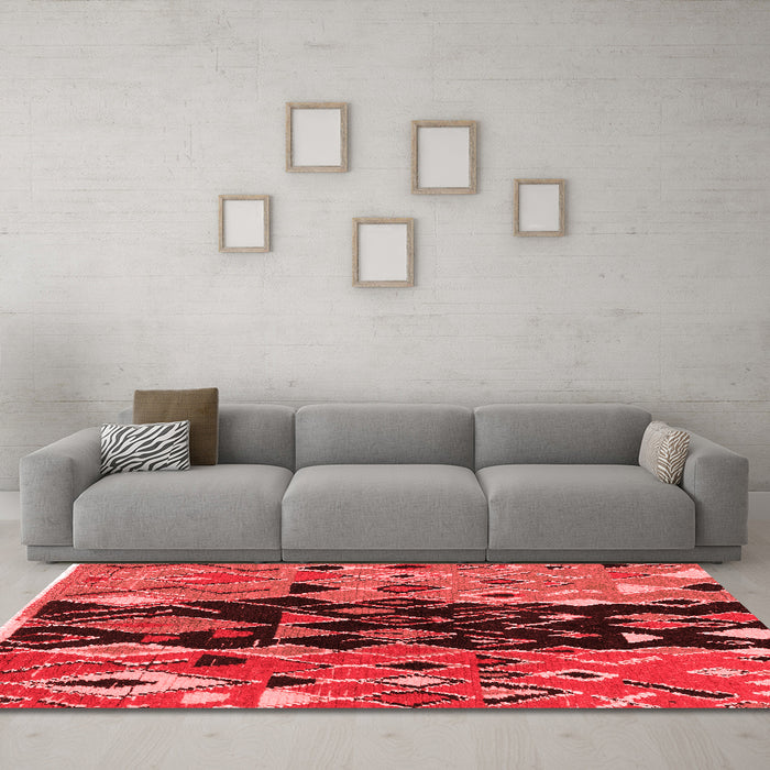Modern Red Washable Rugs