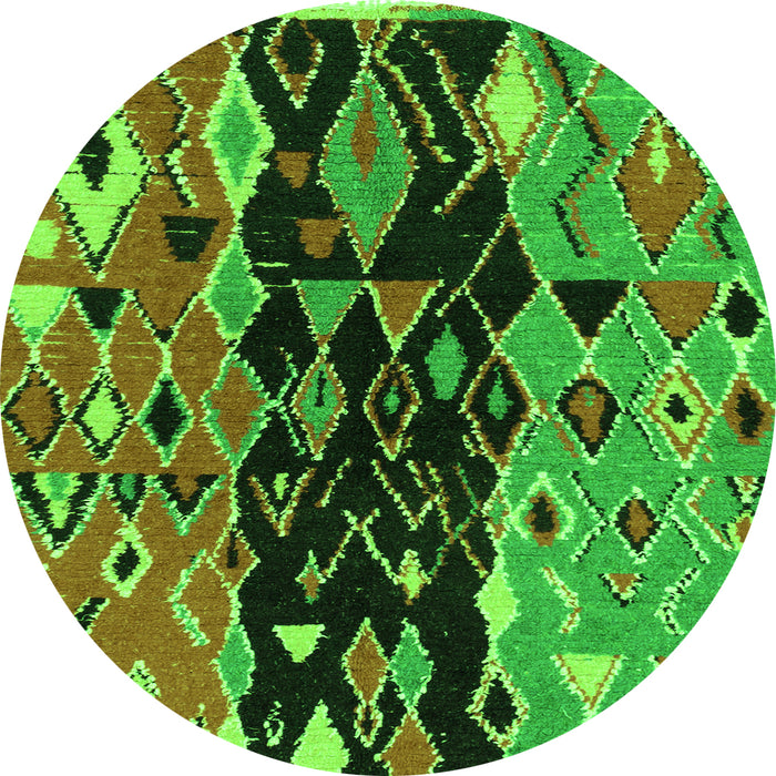 Round Oriental Green Modern Rug, abs1813grn