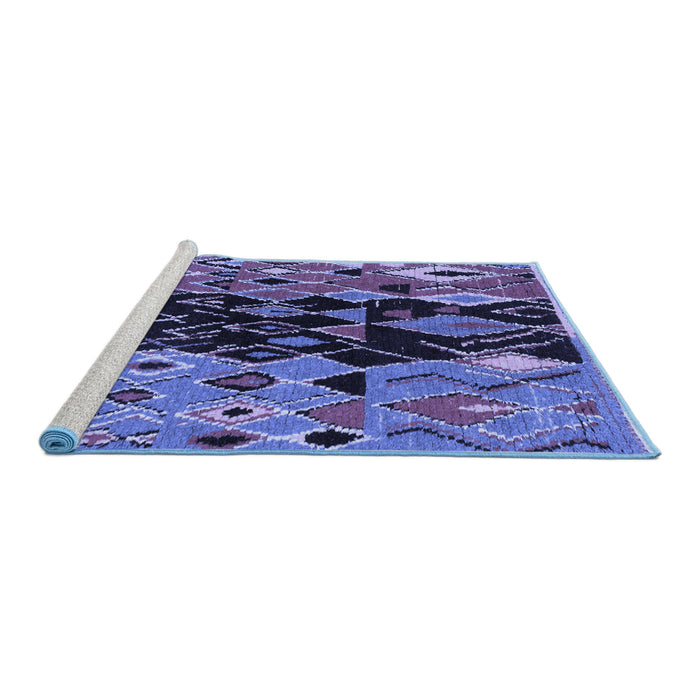 Sideview of Machine Washable Oriental Blue Modern Rug, wshabs1813blu