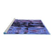 Sideview of Machine Washable Oriental Blue Modern Rug, wshabs1813blu