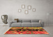 Machine Washable Oriental Orange Modern Area Rugs in a Living Room, wshabs1813org