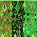 Square Machine Washable Oriental Green Modern Area Rugs, wshabs1813grn