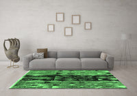 Machine Washable Oriental Emerald Green Modern Rug, wshabs1813emgrn