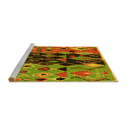 Sideview of Machine Washable Oriental Yellow Modern Rug, wshabs1813yw
