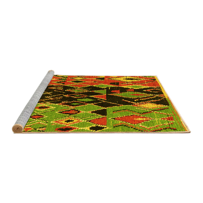 Sideview of Machine Washable Oriental Yellow Modern Rug, wshabs1813yw