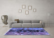 Machine Washable Oriental Blue Modern Rug in a Living Room, wshabs1813blu