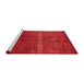 Sideview of Machine Washable Abstract Red Rug, wshabs1814