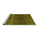 Sideview of Machine Washable Oriental Green Modern Area Rugs, wshabs1814grn