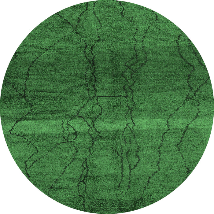Round Oriental Emerald Green Modern Rug, abs1814emgrn
