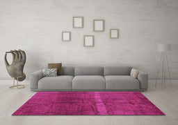 Machine Washable Oriental Purple Modern Area Rugs in a Living Room, wshabs1814pur