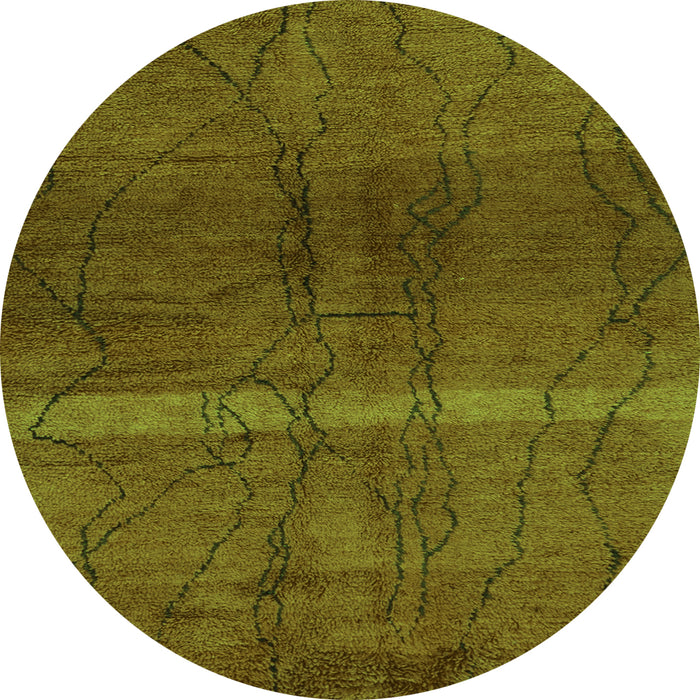 Round Oriental Green Modern Rug, abs1814grn