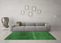 Machine Washable Oriental Emerald Green Modern Rug, wshabs1814emgrn