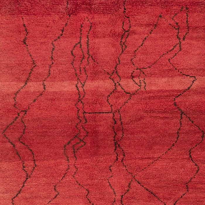Square Machine Washable Abstract Red Rug, wshabs1814