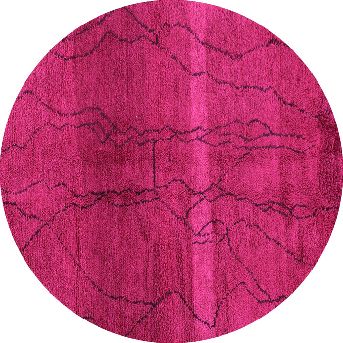 Round Machine Washable Oriental Pink Modern Rug, wshabs1814pnk