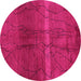 Round Oriental Pink Modern Rug, abs1814pnk