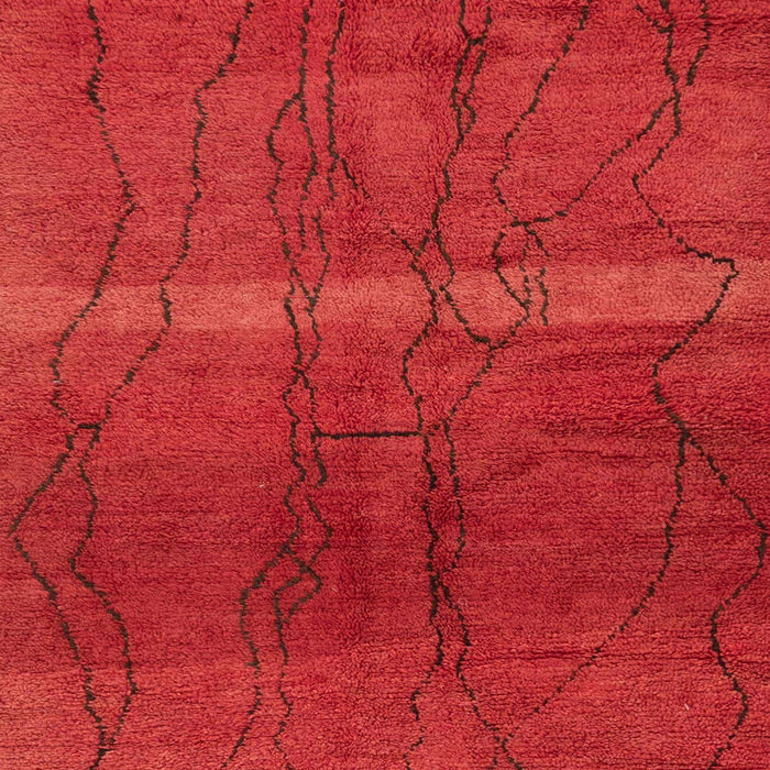 Machine Washable Abstract Red Rug, wshabs1814