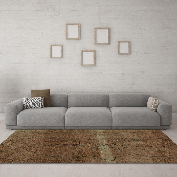 Machine Washable Oriental Turquoise Modern Area Rugs in a Living Room,, wshabs1814turq