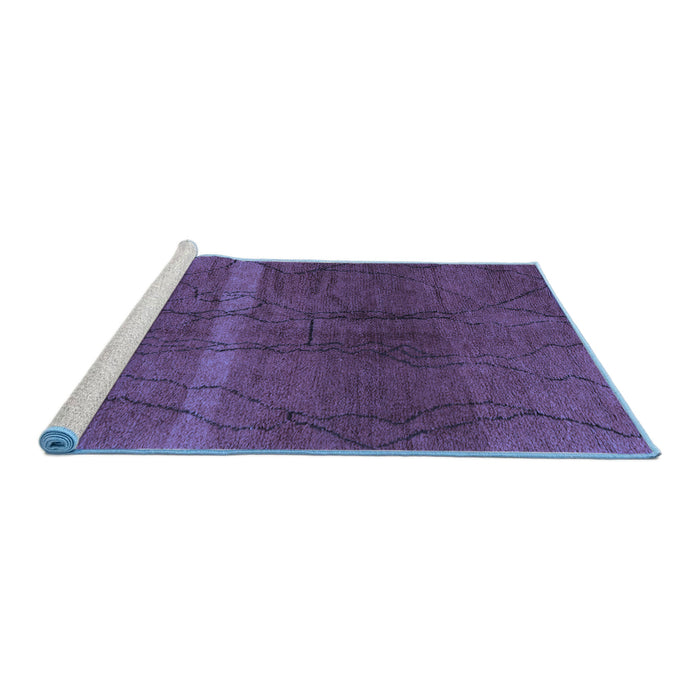 Sideview of Machine Washable Oriental Blue Modern Rug, wshabs1814blu