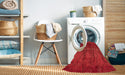 Machine Washable Abstract Red Rug in a Washing Machine, wshabs1814