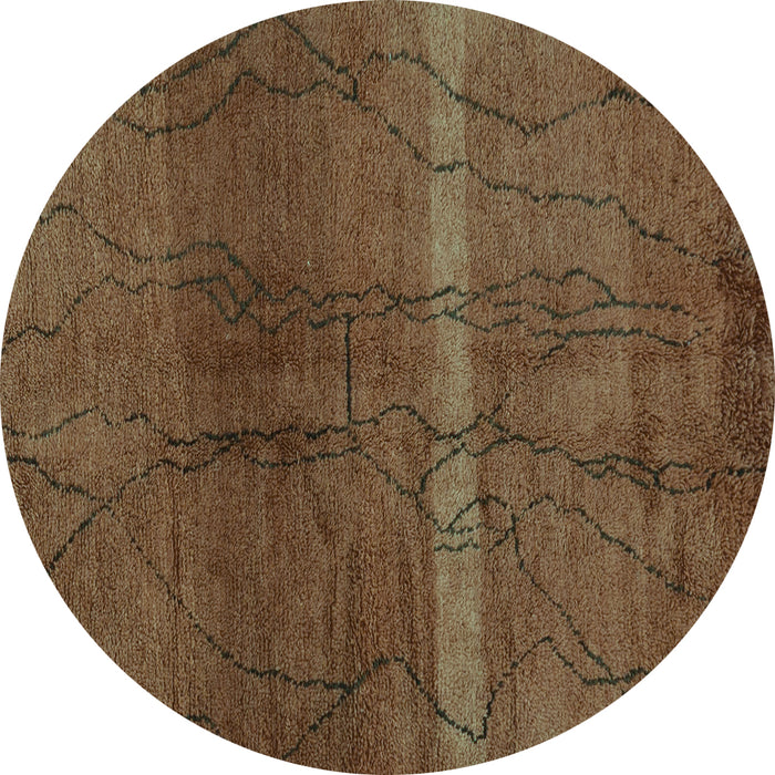 Round Machine Washable Oriental Turquoise Modern Area Rugs, wshabs1814turq