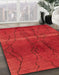 Machine Washable Abstract Red Rug in a Family Room, wshabs1814