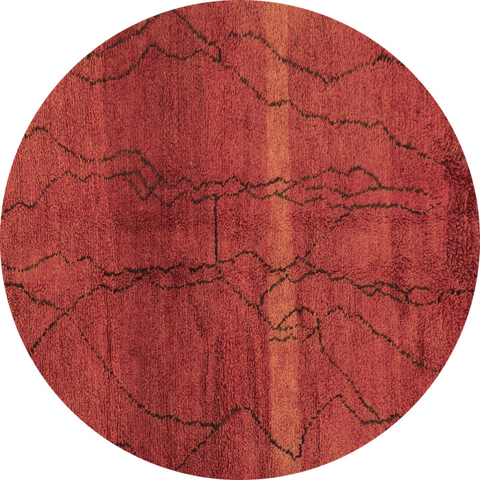 Round Machine Washable Oriental Brown Modern Rug, wshabs1814brn