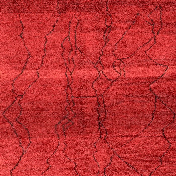 Square Machine Washable Oriental Orange Modern Area Rugs, wshabs1814org