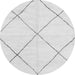 Round Machine Washable Oriental Gray Modern Rug, wshabs1815gry