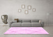 Machine Washable Oriental Pink Modern Rug in a Living Room, wshabs1815pnk