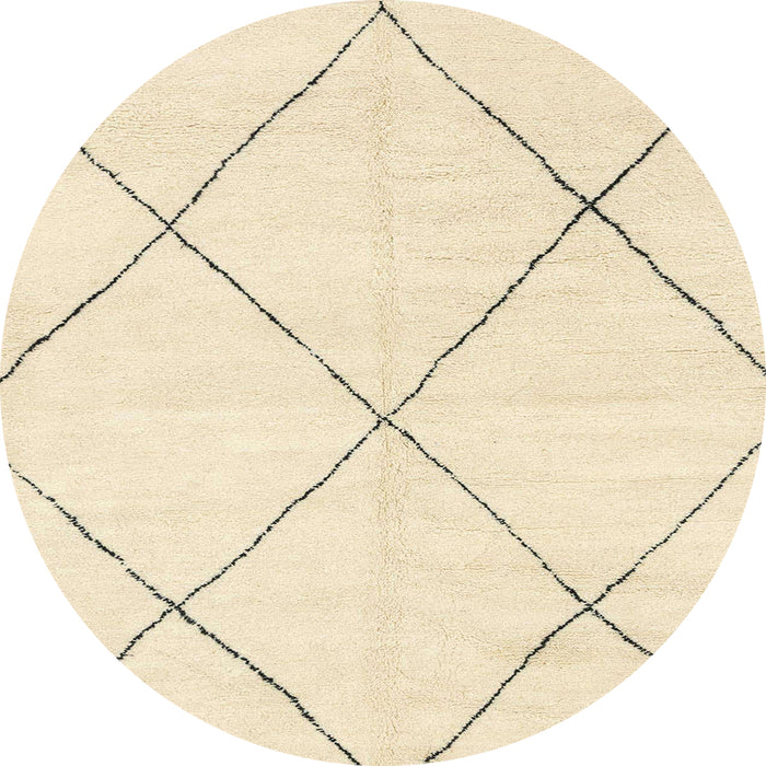 Round Abstract Golden Blonde Gold Oriental Rug, abs1815