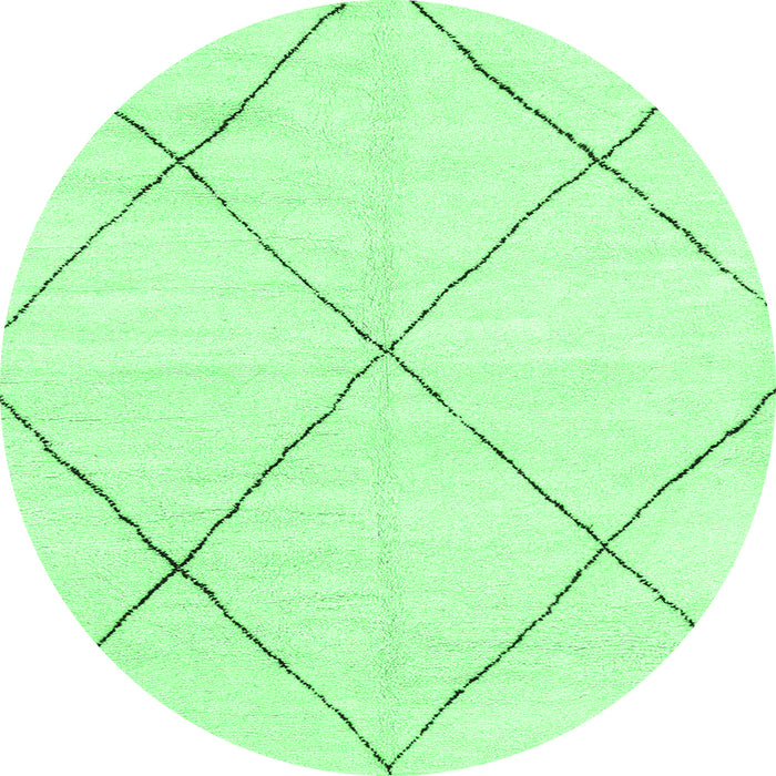 Round Machine Washable Oriental Emerald Green Modern Area Rugs, wshabs1815emgrn