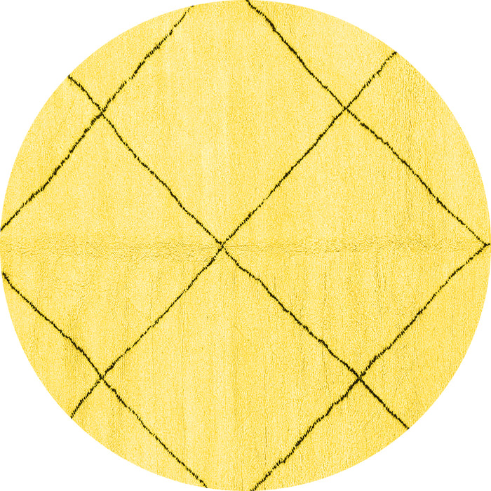 Round Oriental Yellow Modern Rug, abs1815yw