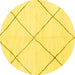 Round Oriental Yellow Modern Rug, abs1815yw