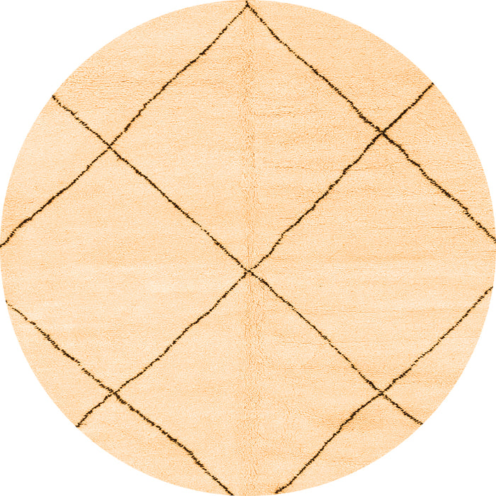 Round Machine Washable Oriental Orange Modern Area Rugs, wshabs1815org