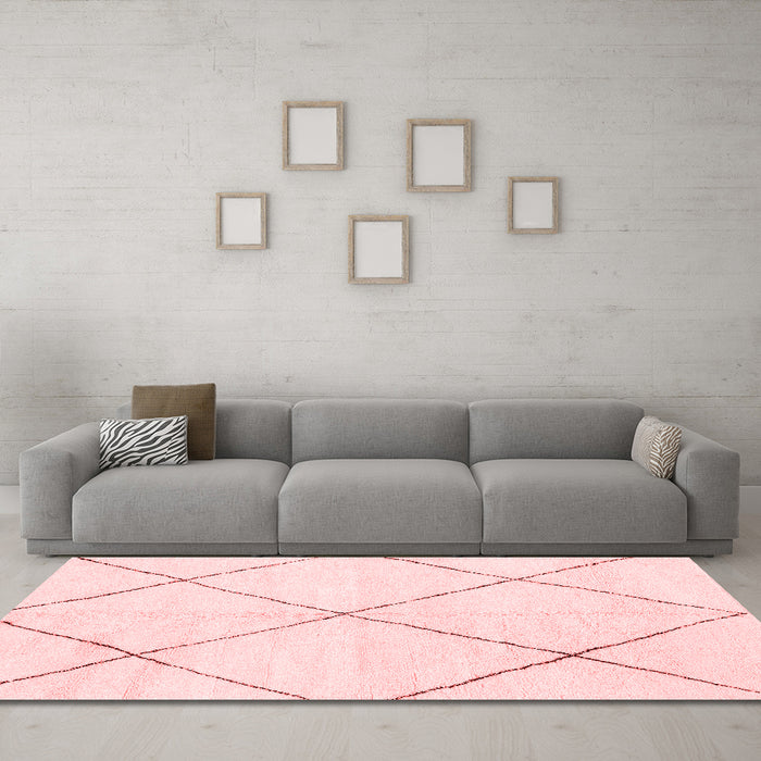Modern Red Washable Rugs