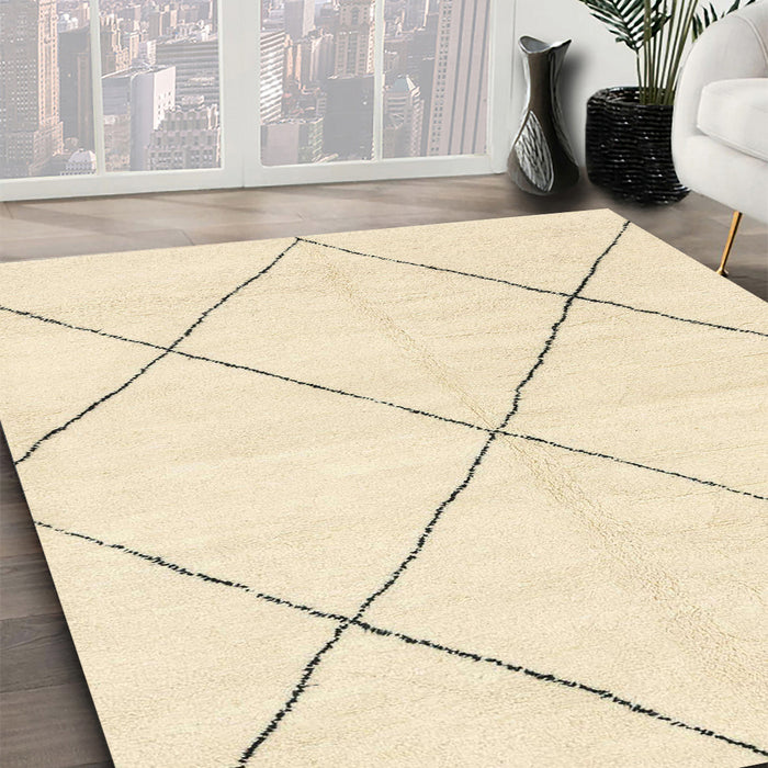 Abstract Golden Blonde Gold Oriental Rug in Family Room, abs1815