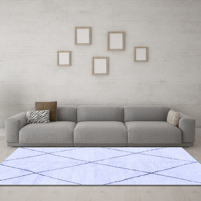 Machine Washable Oriental Blue Modern Rug in a Living Room, wshabs1815blu