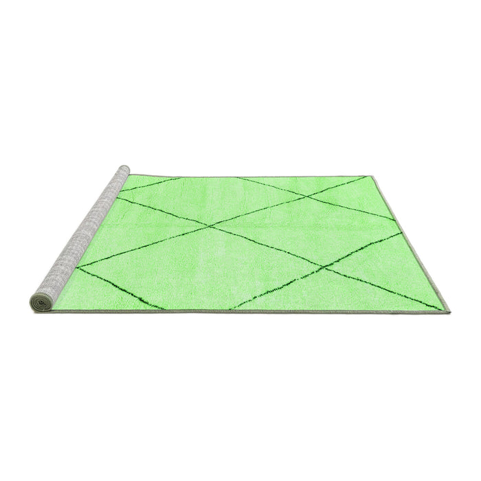 Sideview of Machine Washable Oriental Green Modern Area Rugs, wshabs1815grn
