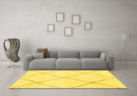 Machine Washable Oriental Yellow Modern Rug, wshabs1815yw