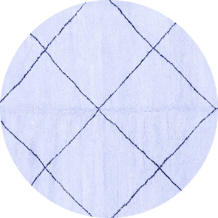Round Oriental Blue Modern Rug, abs1815blu
