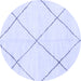 Round Oriental Blue Modern Rug, abs1815blu