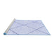 Sideview of Machine Washable Oriental Blue Modern Rug, wshabs1815blu