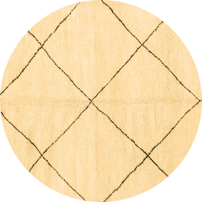 Round Machine Washable Oriental Brown Modern Rug, wshabs1815brn